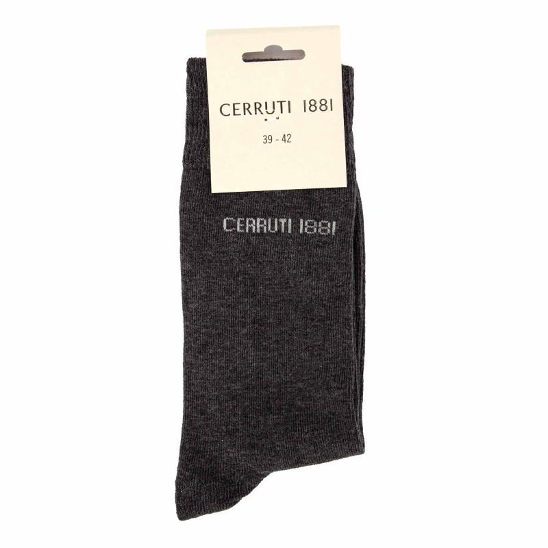 Einfarbige hohe Herrensocken aus Oeko-Tex CERRUTI