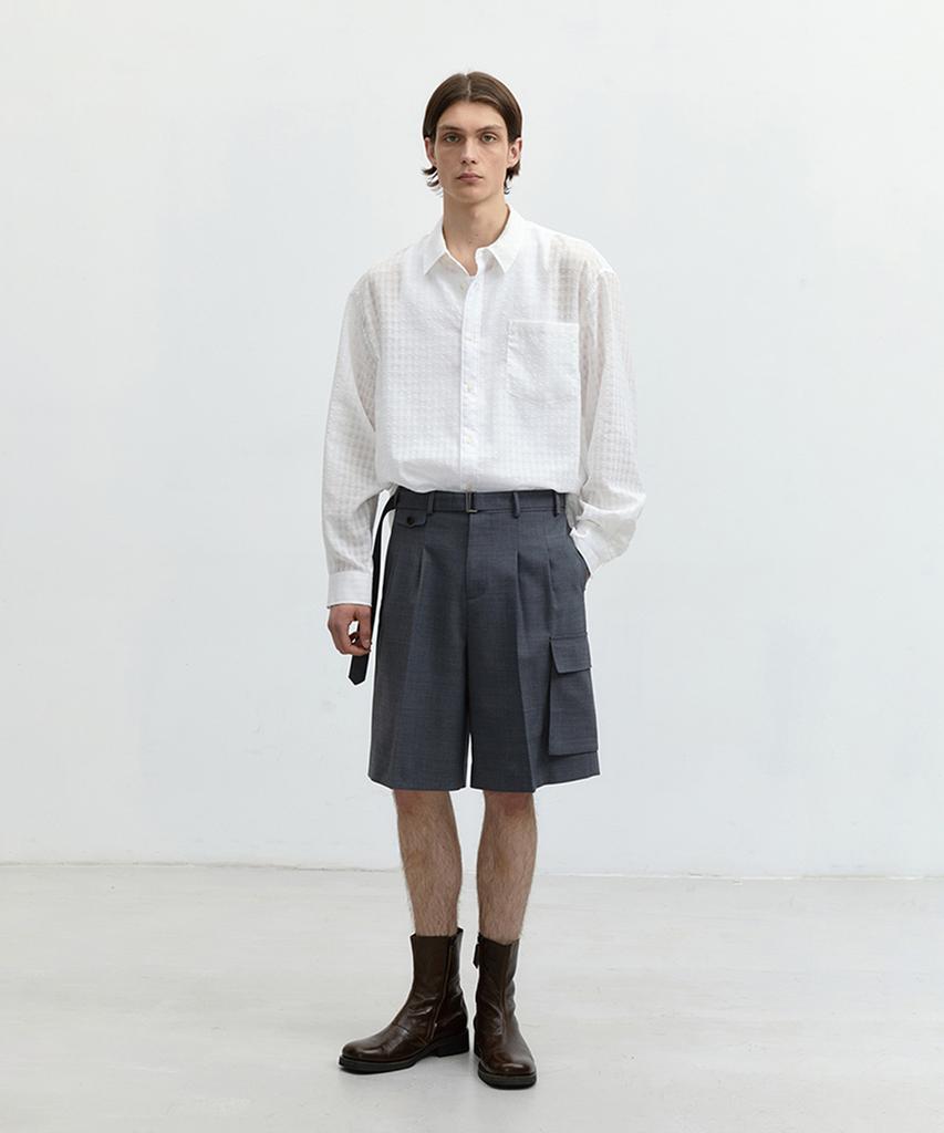 Deonseuteupomaen Belted Multipocket Bermuda Shorts Charcoal Grey_M_Udpa4B325Cg
