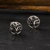 Vnox Gothic Devil Satanic Goat Satan Stud Earrings for Men Boys, Vintage Stainless Steel Star Demon Baphomet Earrings Jewelry