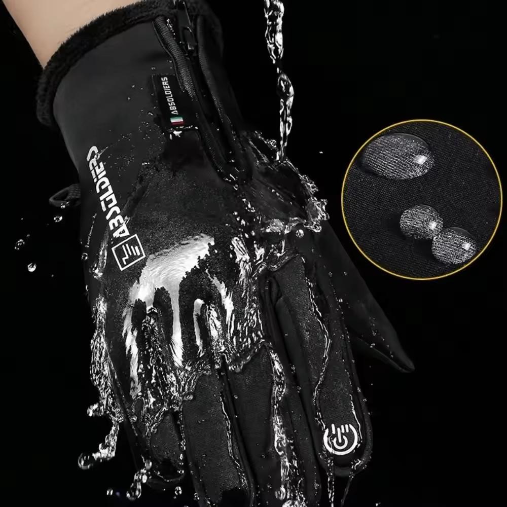 New Winter Motorcycle Riding Full Finger Gloves Men Thickened Waterproof Warm Touch Screen Gloves Outdoor Skiing Cycling Sports