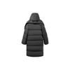 Li Ning Anti-Five Series Solid Color Logo Windproof Long Hooded Down Jacket Women Outerwear Black AYMR092-3