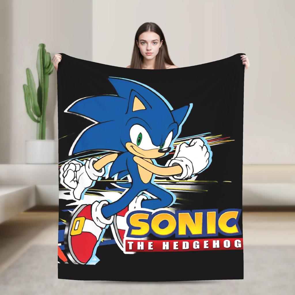 The Hedgehog Shadow Blankets Fleece Summer Air Conditioning Game Breathable Super Soft Throw Blankets for Bed Office Bedspread