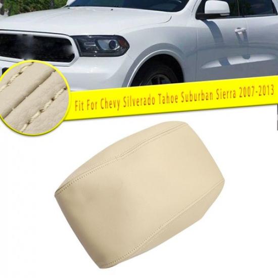 For Dodge Durango 2011- Center Console Lid Leather Armrest Pad Cover Beige