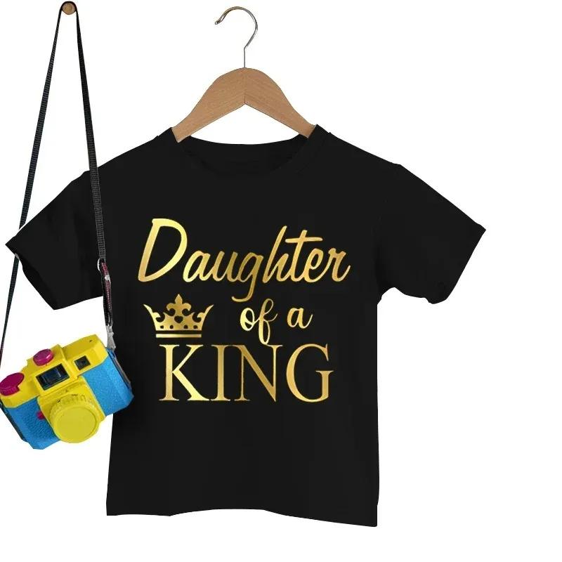 2024 Vater der Prinzessin Tochter des Königs Print T-Shirt Schönes Papa und ich Outfit Familie passende Outfits Papa Baby Mädchen Sommer