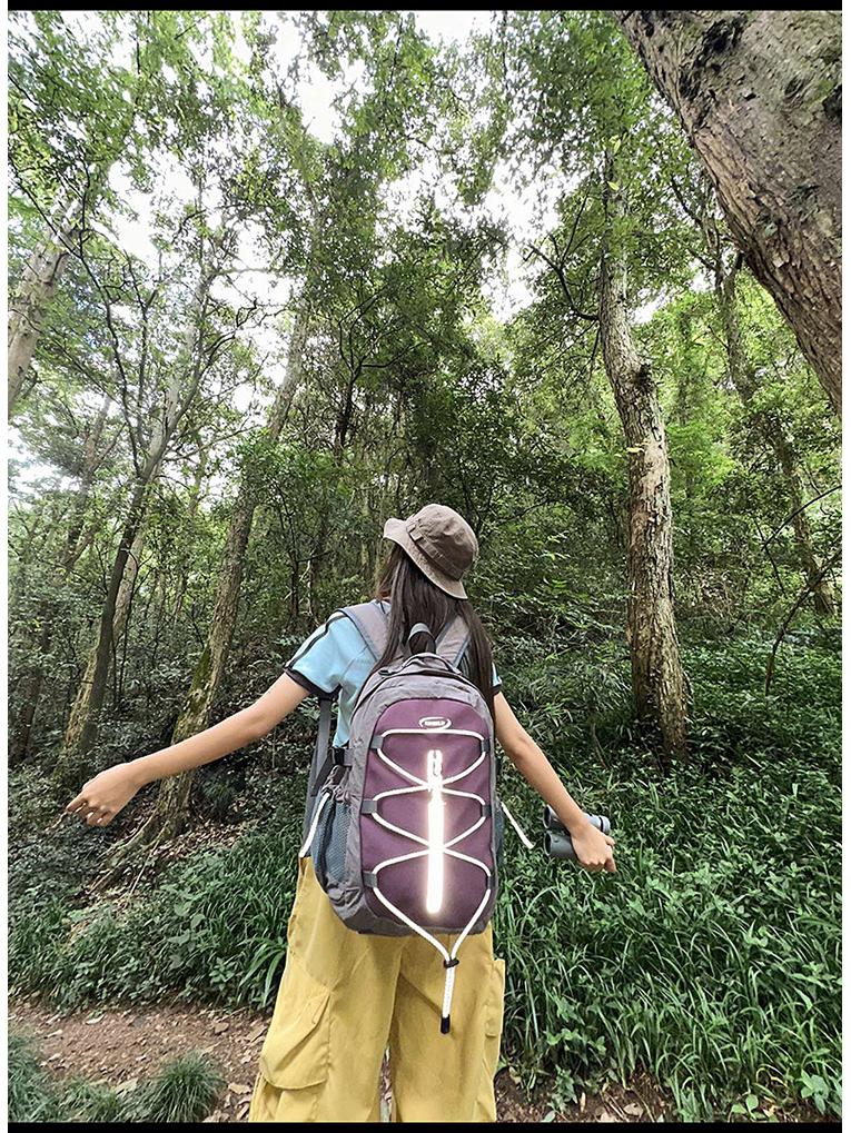 Color Block Hiking Backpack - Large Capacity, Versatile, Casual Shoulder Bag with Lanyard