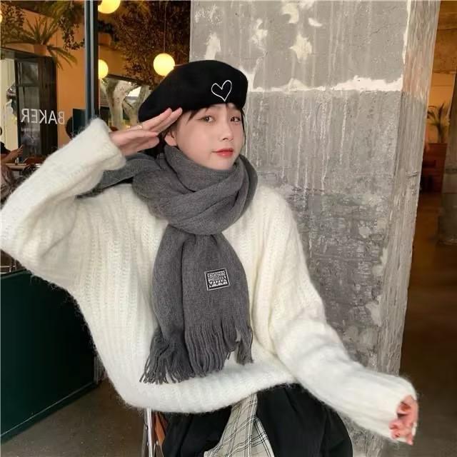 Autumn and Winter Scarves Women's Winter High-end Scarves Thickened and Warm Tonglu Imitation Cashmere Plaid Scarves
