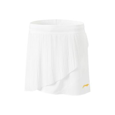 Li Ning Badminton Series Sportliche Anti-Expositions-Web-Freizeitshorts Damen-Shorts Standard-Weiß ASKU214-2