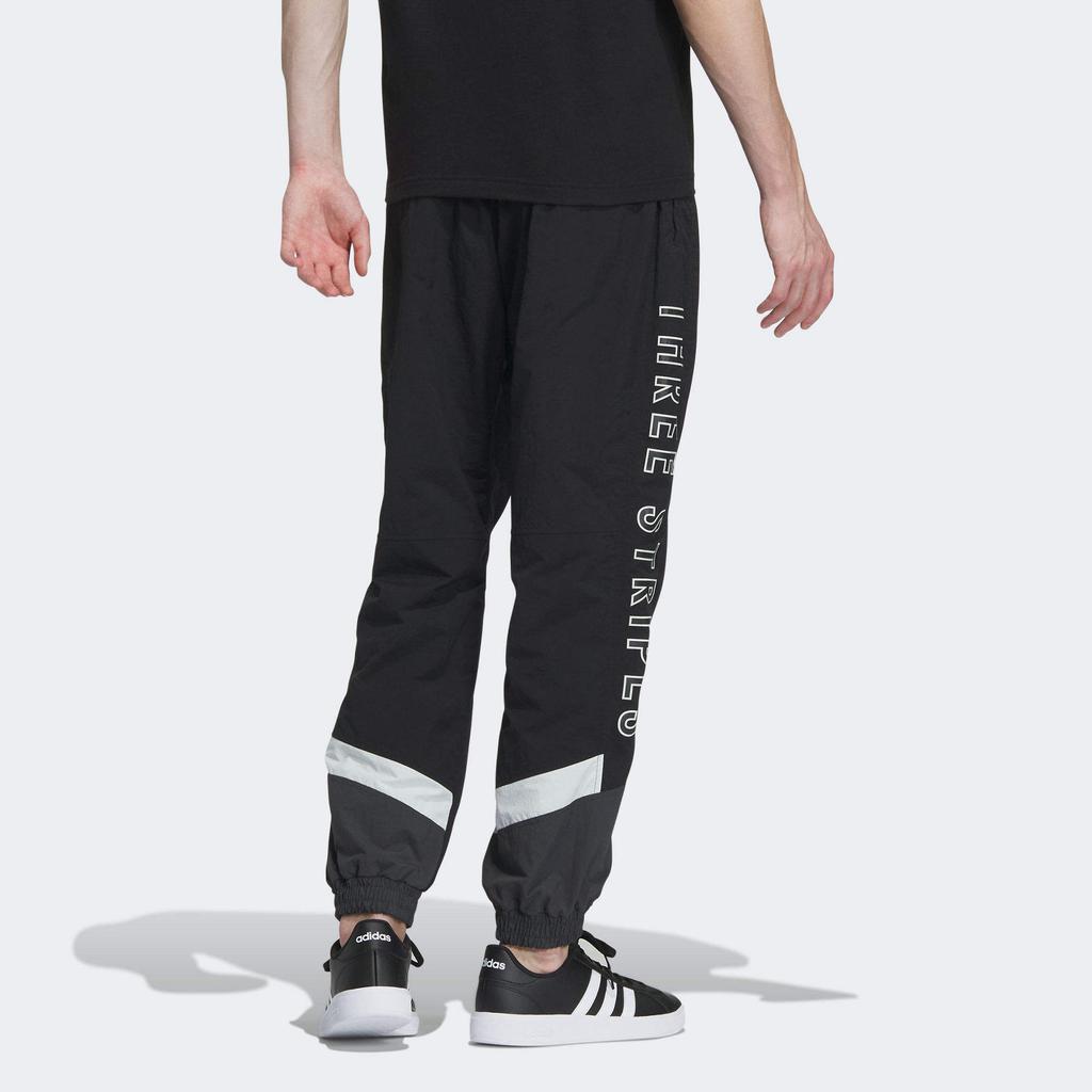 Adidas Retro Sports Letter Print Color Block Loose Fit Jogger Pants Men Bottoms Black IM8764