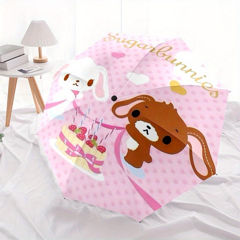 Sugarbunnies, Sanrio Automatic Open/Close Umbrella-Cute Umbrella with Cute Design, Portable 3-Fold Compact Umbrella for Men & Women, Hallowe