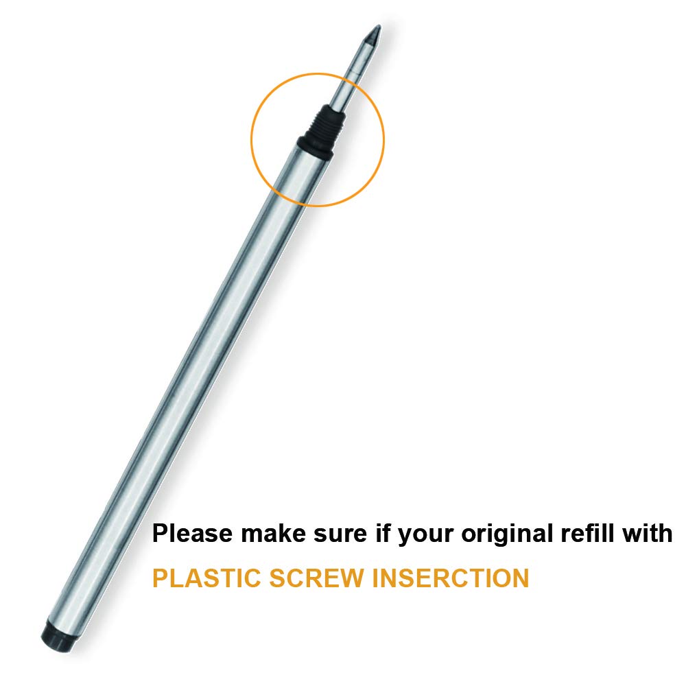 Rollerball Refills Ink 5 Blue 5 Black M Compatible Set of 10 x 6MM Water-Based + (Medium) – -113MM
