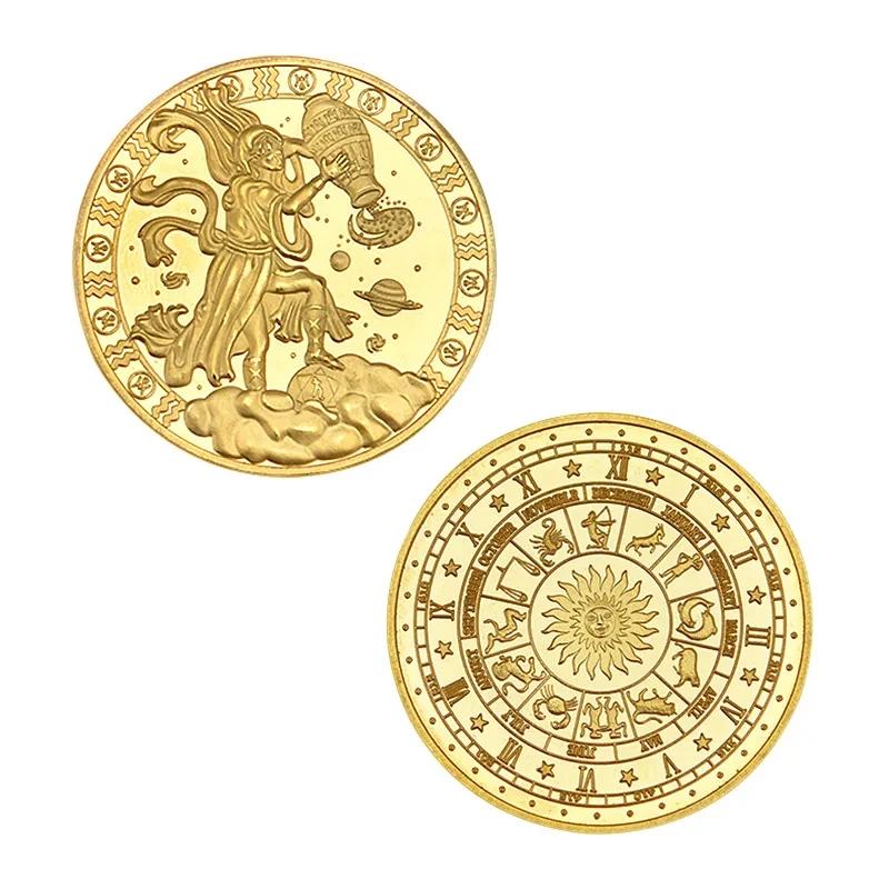 4cm Zodiac Souvenir Coin Collectible Physical Collection Lucky Metal Antique Home Decorations