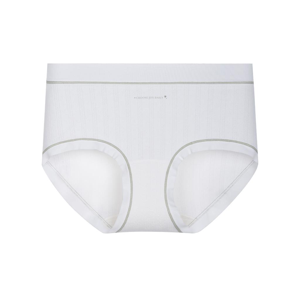 Ladies Spring and Autumn High Elastic Cotton Antibacterial Extended Crotch No Mark Middle Waist Triangle Briefs