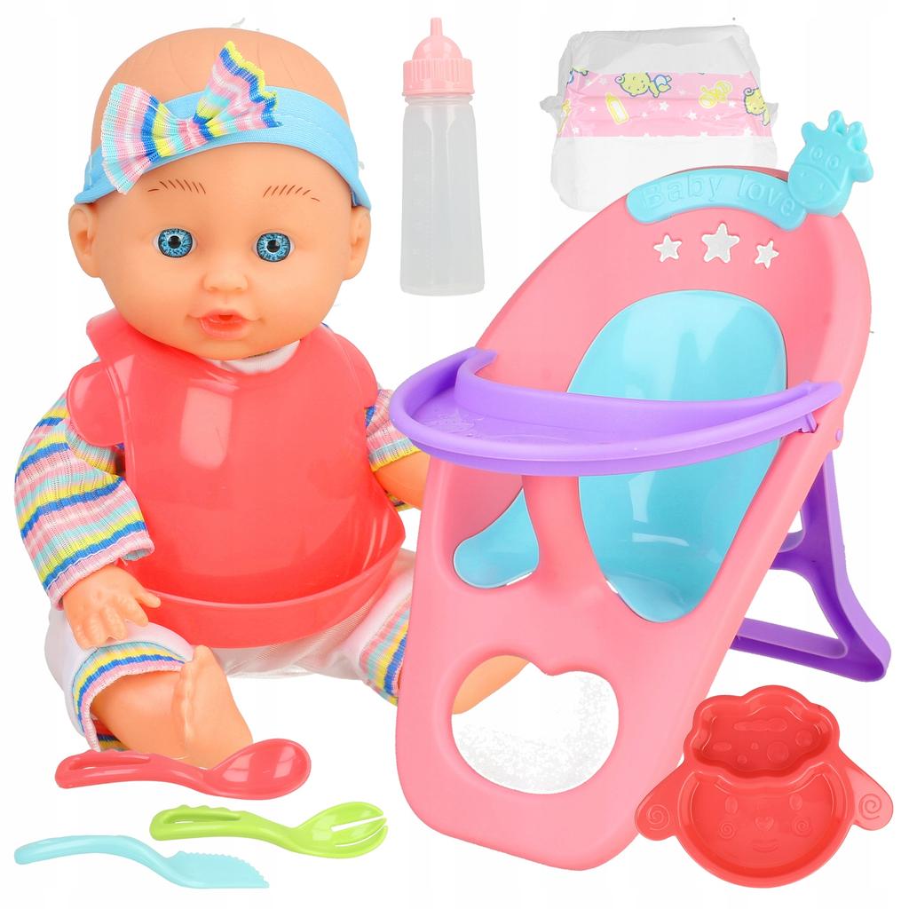 [PACZB] Baby doll with feeding accessories and seat Z3410