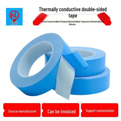 Ruban adhésif double face thermoconducteur en stock pour bandes lumineuses LED et substrats en aluminium - Fibre de verre bleue pour la dissipation thermique.