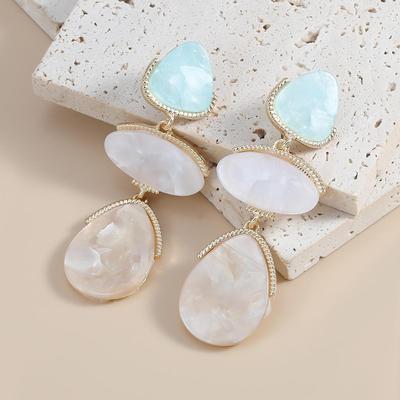 New Summer Multi-Layer Water Drop Geometric Acetate Earrings for Women
