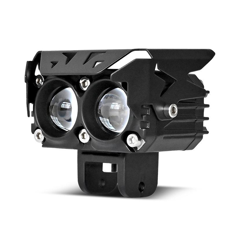 Motorcycle LED Spotlight Headlight Two-color Light Three-eye Lens Fisheye Light Super Bright Modification, Waterproof 12-80V
