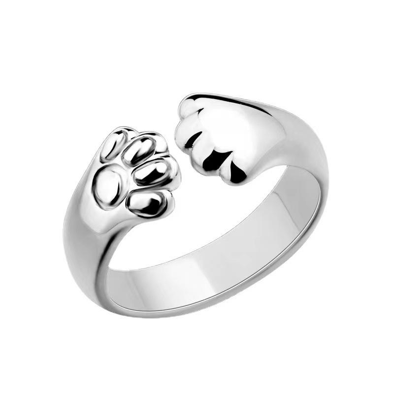 Live Broadcast Adjustable Cute Cat Paw Rings - New Style & Sweet Cartoon Design