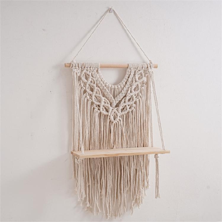 Handwoven Shelf Vintage Wall Organizer Bohemian Floating Shelf Home Decorations
