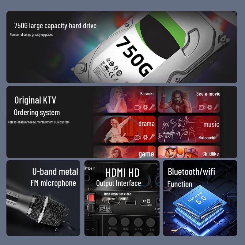 SAST SA-259 Portable Karaoke Machine with 26-inch HD Display