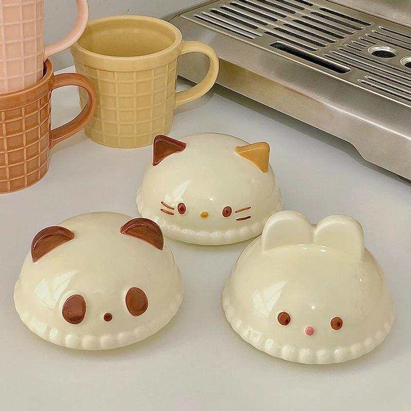 Cute Animal Coffee Cup Kawaii Cat Bunny Bear Ceramic Mug For Tea Milk Water Juice Mocha Lovers Breakfast Cup Birthday Gift 350ml