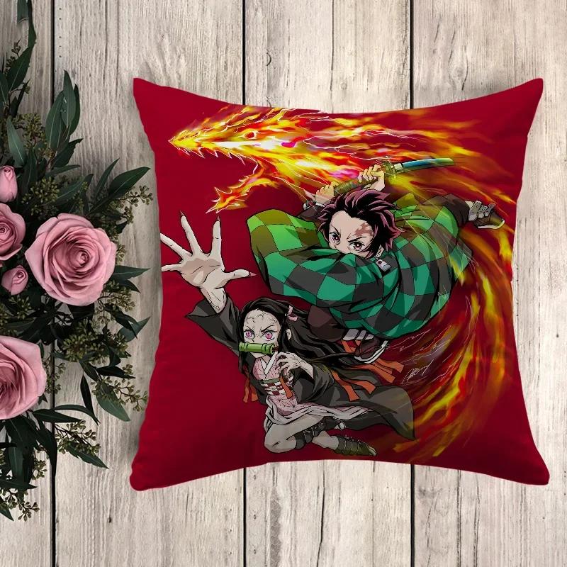 Pillow Demon Slayer Decorative Pillows for Sofa Pillowcase Decor  Cushion Cover X Car Decoration Pillowcases  Fall