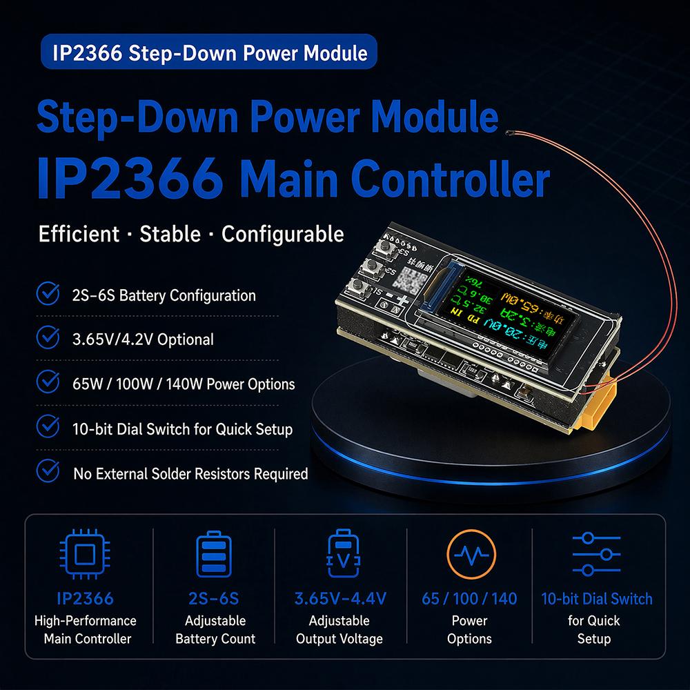 Ip1166 Pd 61/111w/111w 1.96 1.17 Inch Tft Screen Fast Charging Discharge Module For Mobile Power Bank 1s-6s Battery Charging