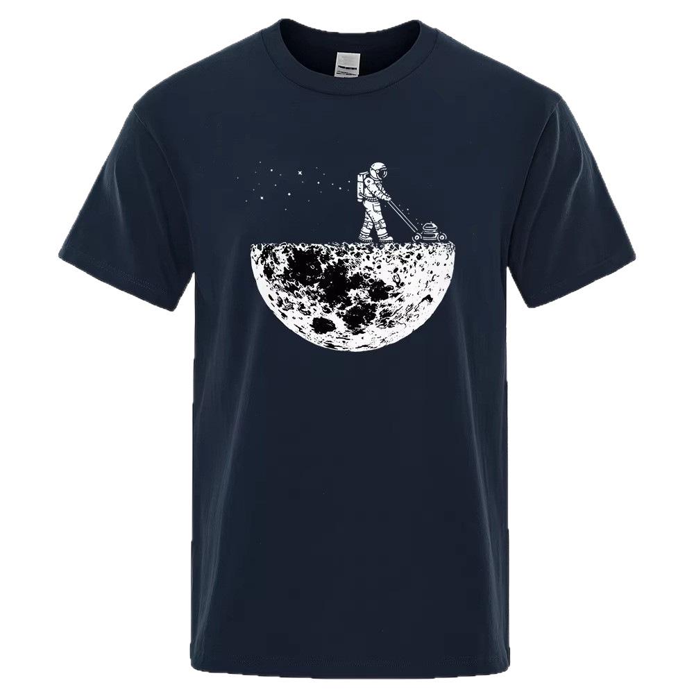 Astronauts Cherish Lunar Environment Men's Cotton T-Shirt - Soft, Trendy Short Sleeve Hip Hop Print