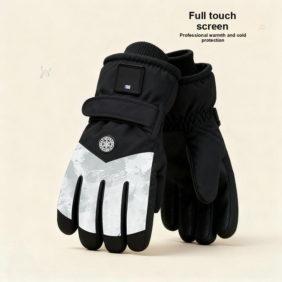 Электрические перчатки с подогревом, заряжаемые от USB, теплые, для велоспорта, мужчин, женщин, зимние, умные, с графитовыми нагревателями камуфляж зеленый