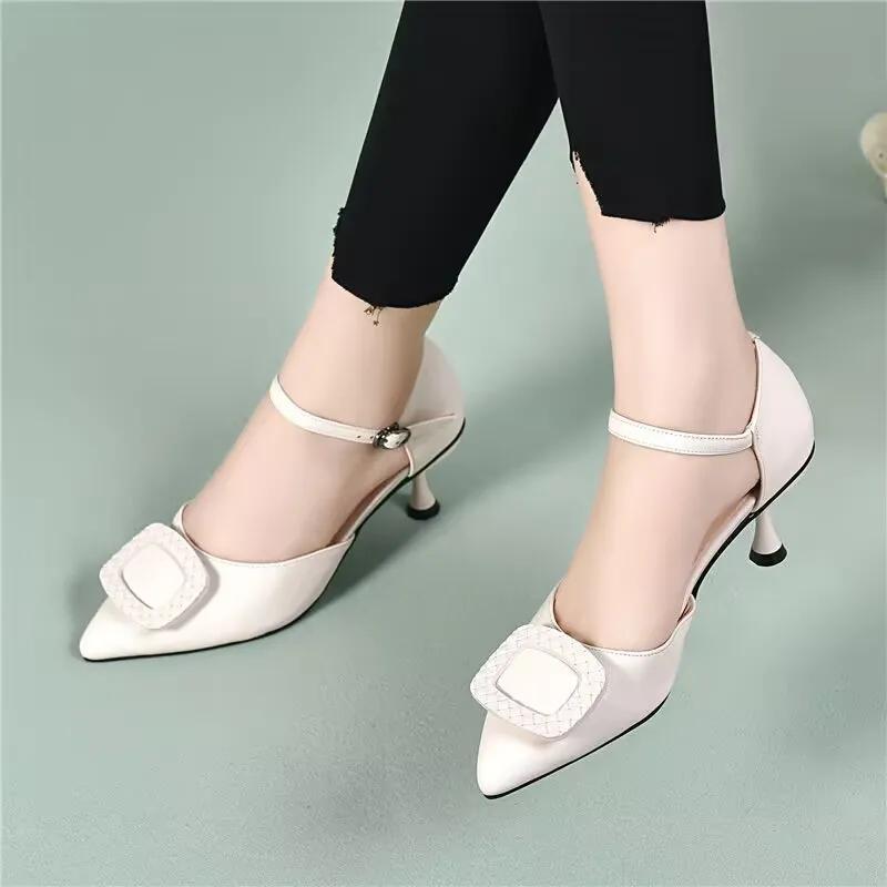 women fashion wine red light weight buckle strap stiletto heel shoes lady fashion black pumps for office career ab673