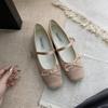 Fashion Bailamos Women Flats Fashion Colored Soft Leather Ballet Shoes 2025 Square Toe Bow Low Heels Shoes Shallow Mouth Casual Shoes Mu