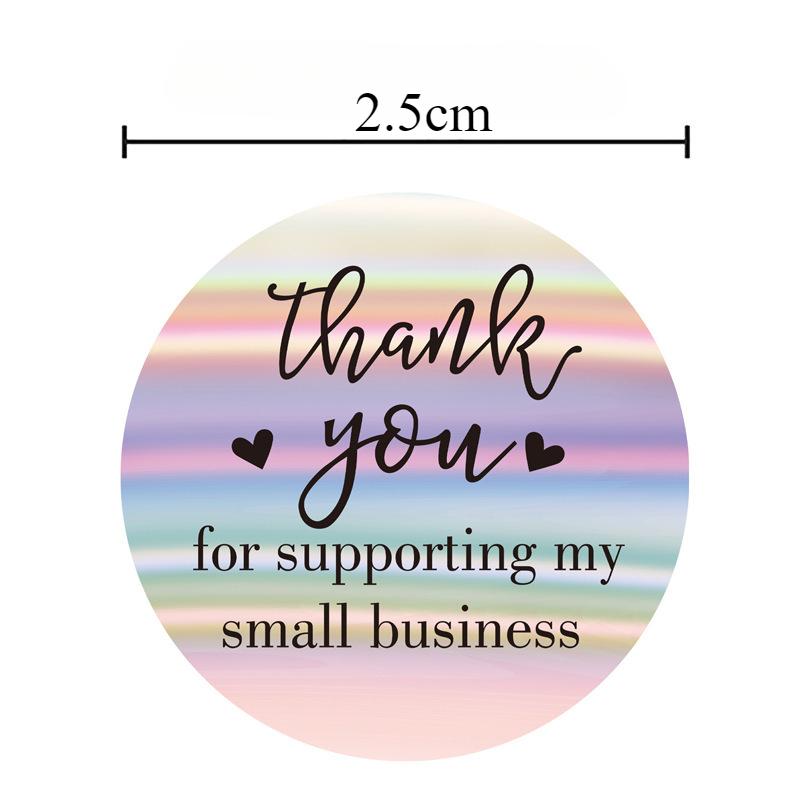 Laser, Rainbow Film Stickers, Gift Sealing Stickers, Circular, Waterproof, Reflective Paper, Adhesive Labels