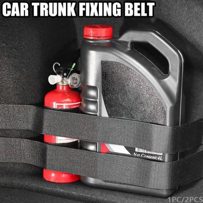 2 pezzi 40/50/60/70/80 cm organizer per bagagliaio auto con cinghia di fissaggio elastica, nastri per riporre estintori, accessori per interni auto