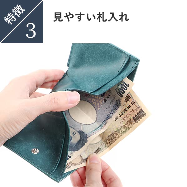 Wallet Trifold Wallet Box Type Coin Case Wallet Popular Brand Boosters Pueblo Leather Thin Trifold Wallet Mini Wallet Grigio [Boosters] Men's Women's