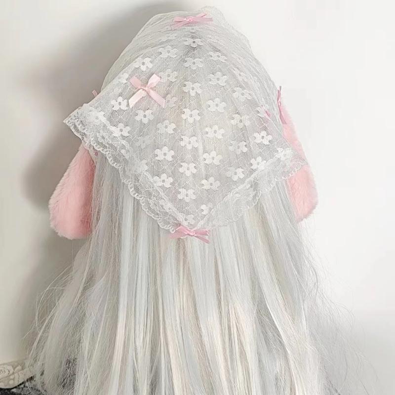 Maid Hair Band Lovely Ruffle Lace Rabbits Ear Headpiece Trendy Hair Accessories For Cosplay And Fashionable Outfits