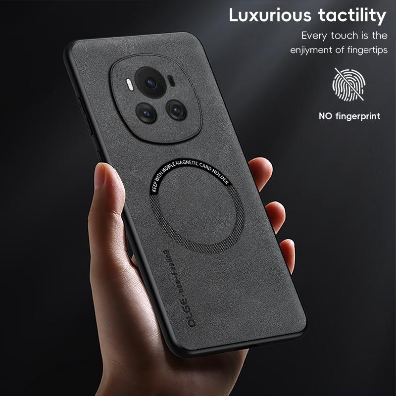 For Honor Magic 7 7 Pro 6 6 Pro Fine Hole Sheepskin Magnetic TPU Soft Edge Anti-Drop Anti Fingerprint Phone Case