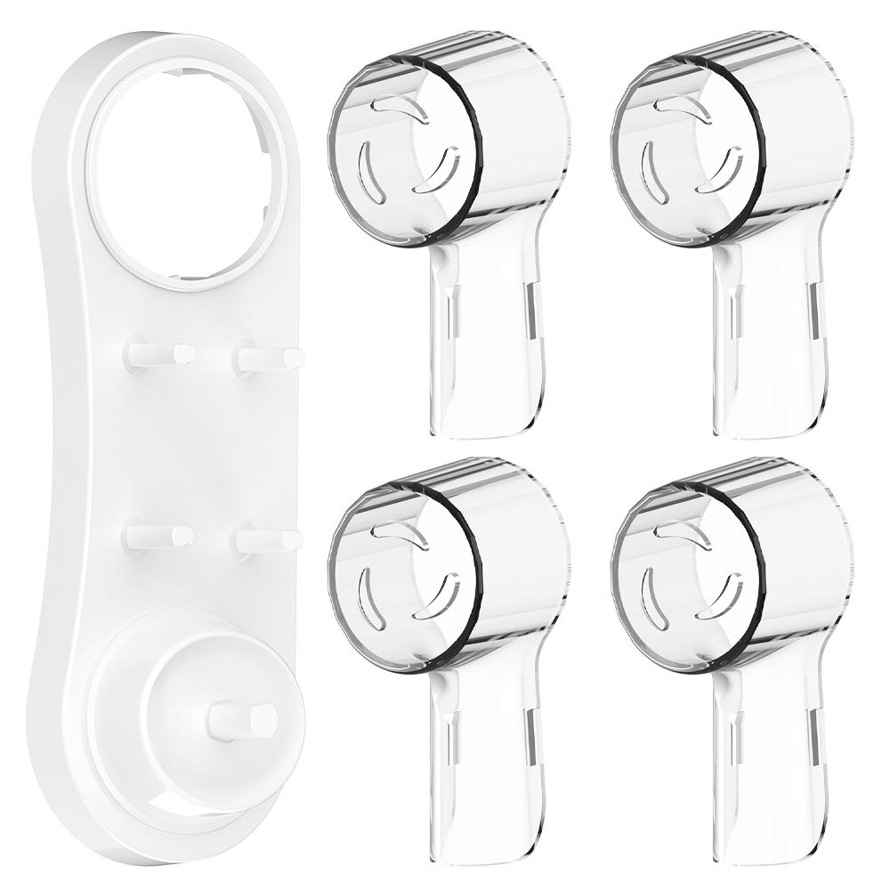 Toothbrush Heads Holder Charger Stand and Brush Heads Dustproof Cover Compatible with Oral B D, PRO Series Electric Toothbrushes