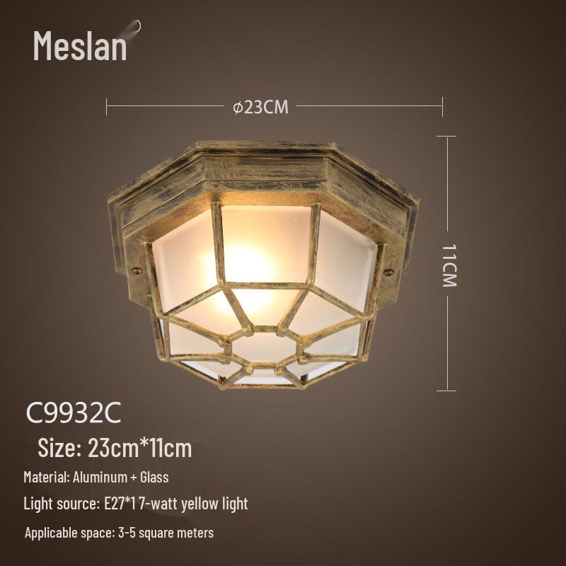 American Retro Industrial Ceiling Light for Bedroom, Dining Room, Balcony, Corridor, Aisle, and Entrance