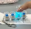 LED Keyboard Keychain Fidget Toys Crystal Clicker Sensory Toy for Stress Relief Keyboard Keychain Fidget Gadget for Adults Kids