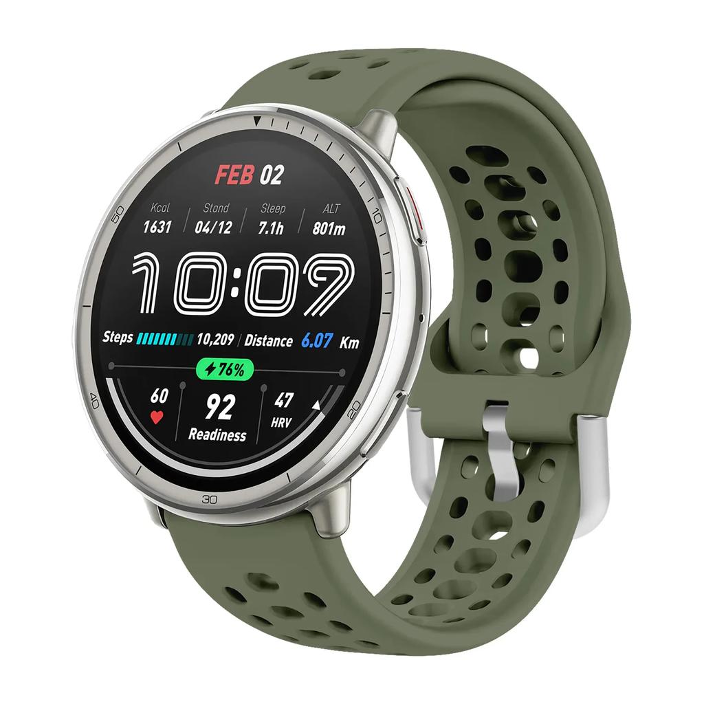 20mm Silicone Strap for Amazfit Active 2 Official Replaceable Wristband for Amazfit GTS 4 Mini 3/Samsung Galaxy Watch 7 6 5 Band