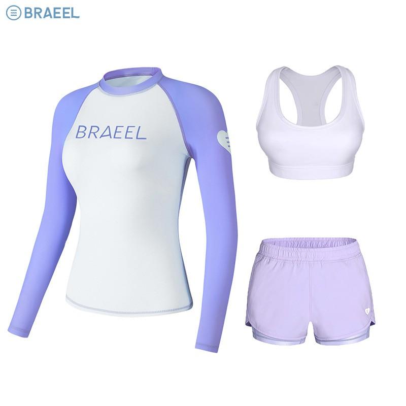 Womens UV Protection Rash Guard Set Long Sleeve Top Pants Quick Dry Swimsuit Snorkeling Surfing Swimming