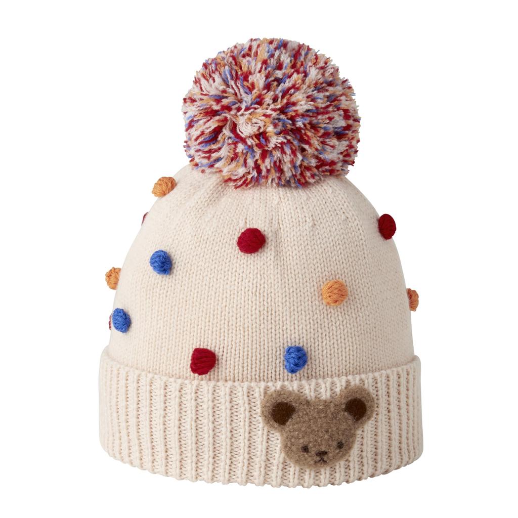 [Miki House] Knitted Hoodie, Knitted Hat, Bonten, Bear Hat, Hood, Boys, Girls, Baby, Kids, Baby Clothes, Children's Clothes, 13-9202-490, Free Size