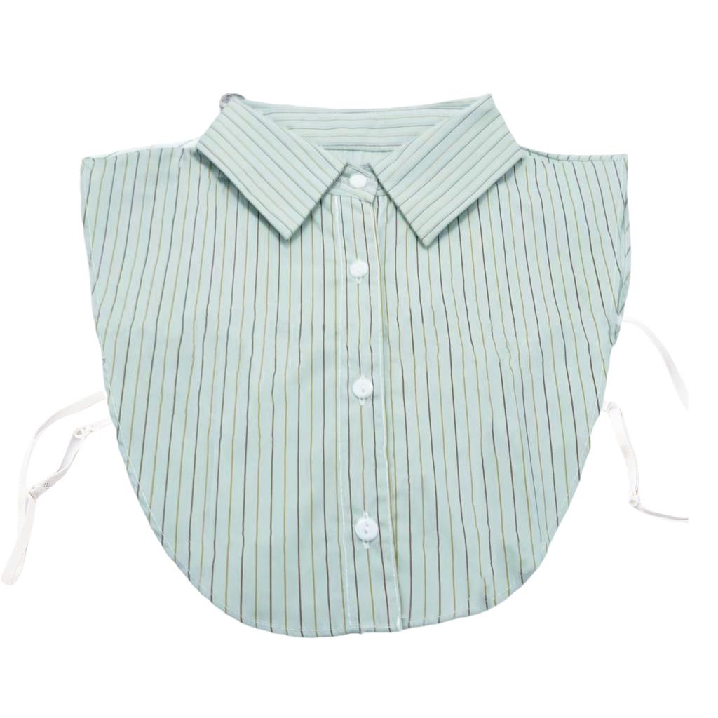 Women's Detachable False Collar Insert Elegant Striped Lapel Faux Half Shirt Blouse Collar Top for Sweater and Dresses