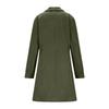 Women's Solid Color Long Sleeved Lapel Long Coat Woolen Button Coat