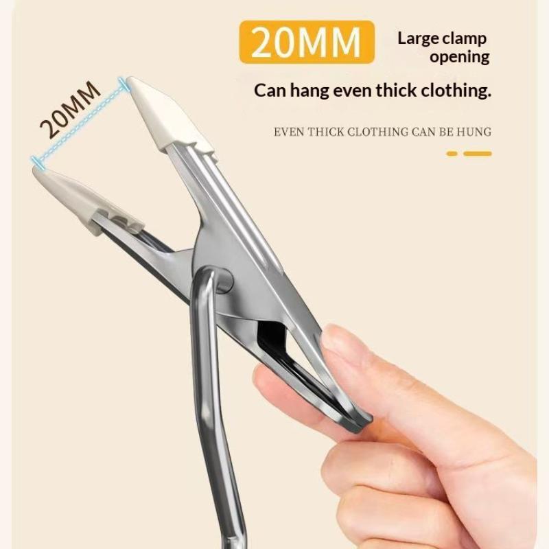 10Pcs Stainless Steel Clothes Pin With Hooks Laundry Clothes Pegs Hook Multifunctional Non Slip Hanging Clip For Socks Hats Pant