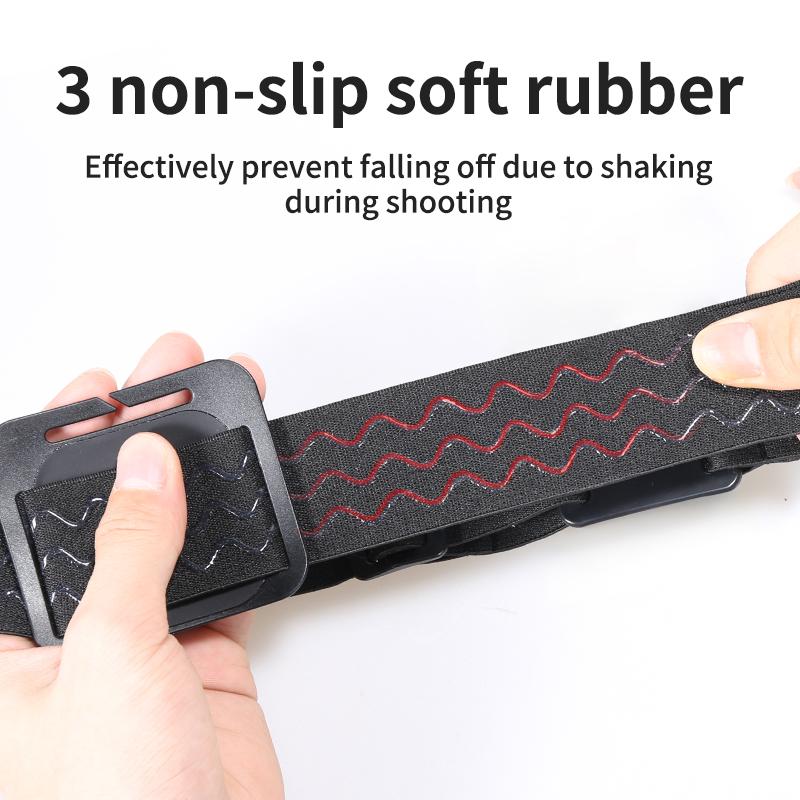 For Action Camera Headband Three-strip Glue Fixed Headband Gopro DJI Quick-release 360-degree Anti-slip Headband