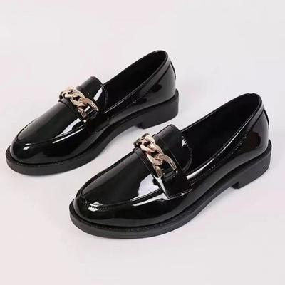 SIZE42 Oxford Shoes Women's Loafers 2024 Leather Flats Chain Sneakers Trendy Girls Mid Heel Flats Spring Flats Shoes Women