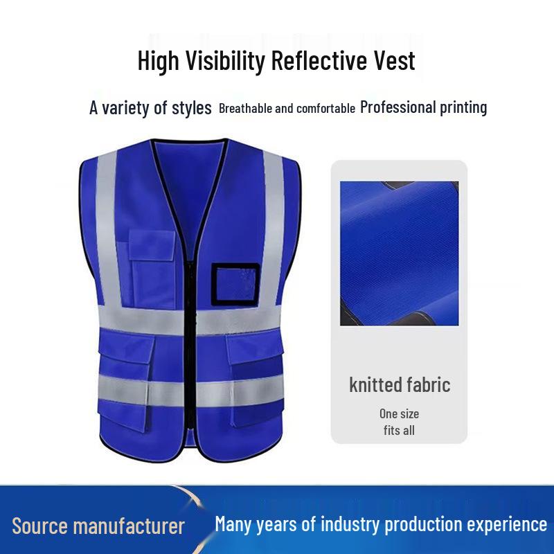 Reflective Logo Safety Vest - Breathable Summer Construction & Volunteer Gear