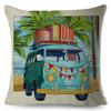 Both Sides Van Life Pillow Case Decor Happy Camper Cartoon House Travel Car Cushion Cover for Sofa Home Children Room Pillowcase,(3)