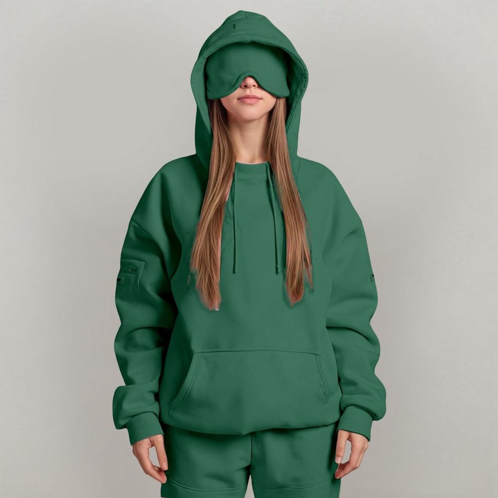 Womens Hoodies Casual Long Sleeve Drawstring Sweatshirt Pullover Tops Loose Oversized Clothes