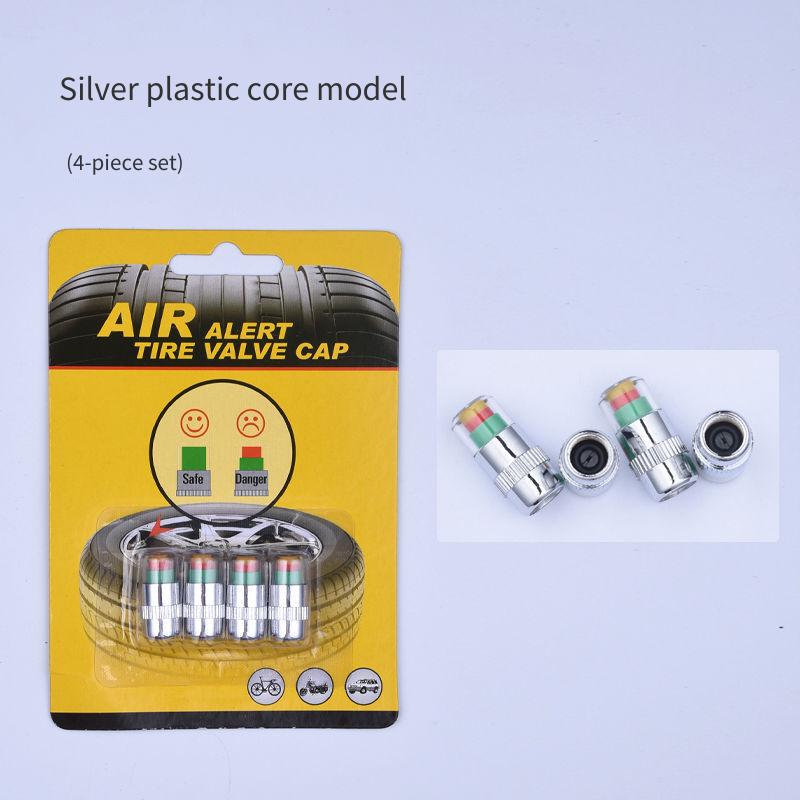 

4 Pcs Car Tire Pressure Monitor Valve Cap, Color Alert Indicator Gauge External Sensor Auto Tyre Pressure Detection Accessories